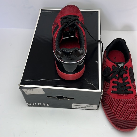 Guess Gn catchings men shoes size 10.4 black and red lace up - Picture 7 of 7